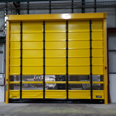 Puerta de apilamiento de PVC de alta velocidad a prueba de viento industrial a prueba de viento